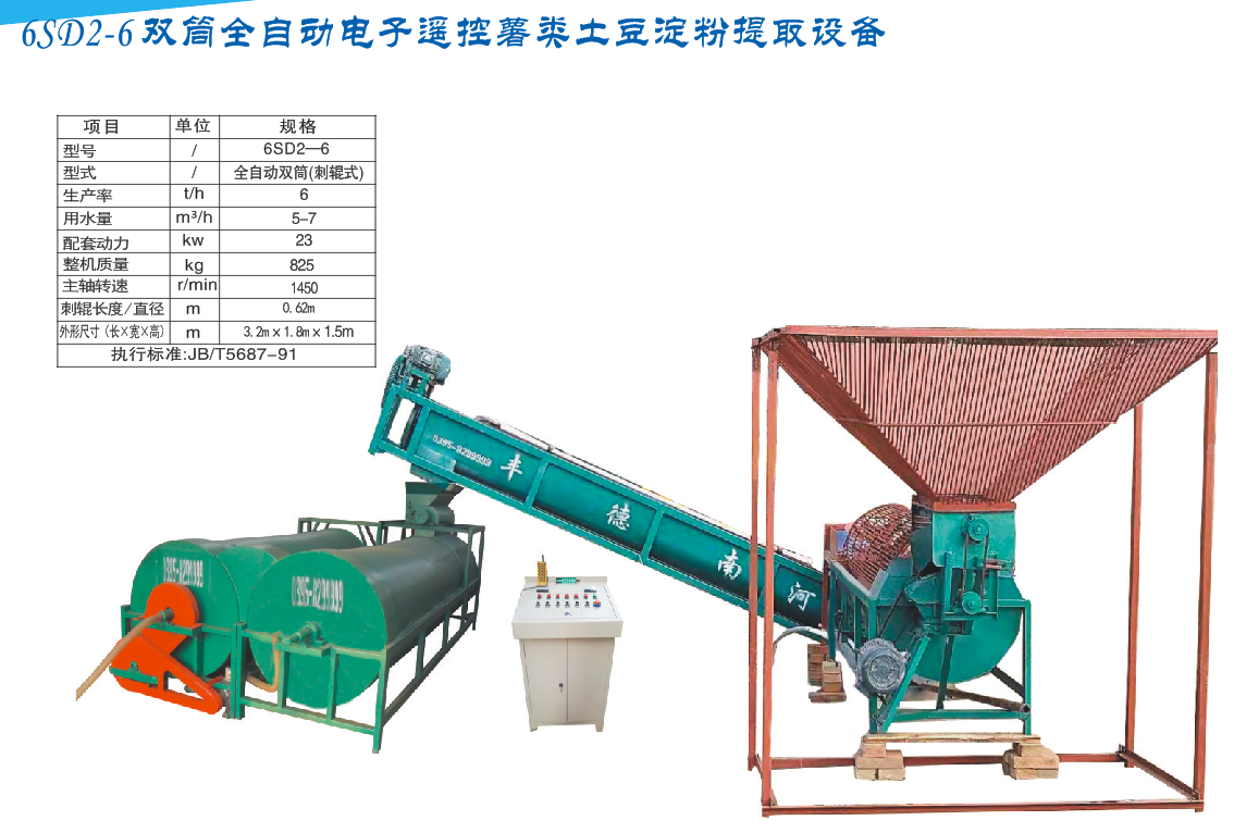 6SD2-6雙筒全自動(dòng)電子遙控薯類(lèi)土豆淀粉提取裝備